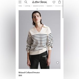 & Other Stories Relaxed Collar Striped Sweater